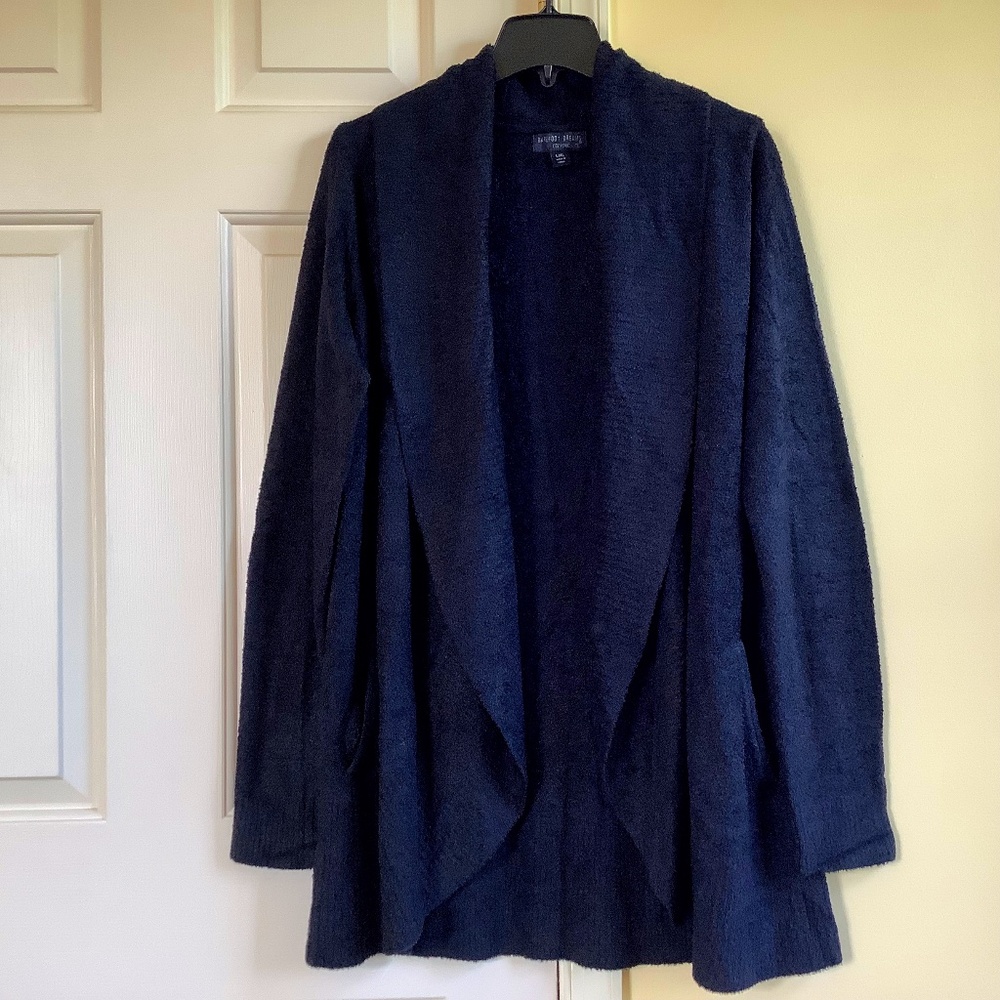 Barefoot Dreams CozyChic Lite Circle Cardigan Black SZ L/XL